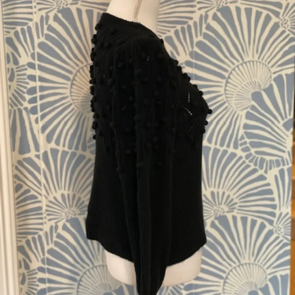 Lilly Pulitzer Black Nueve Bauble Knit Pom Pom Sweater Size XS - Picture 5 of 7